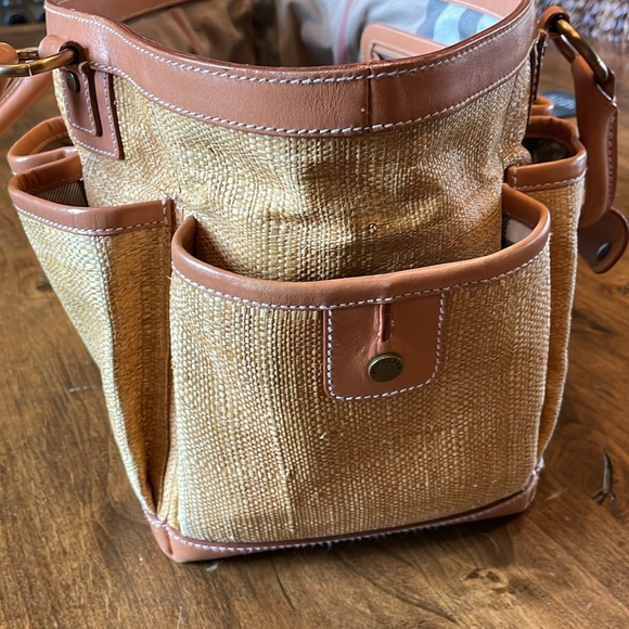 BURBERRY Straw Leather Pocket Tote - Picture 2 of 7